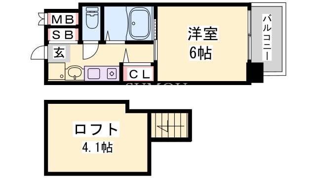 【エステムコート三宮駅前ラ・ドゥーの間取り】