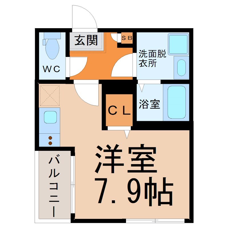 名古屋市中川区百船町のアパートの間取り