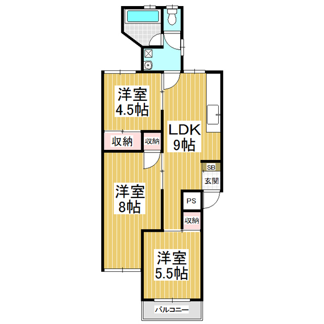 裾花コーポの間取り