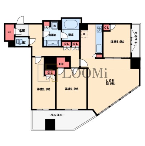 大阪市港区弁天のマンションの間取り