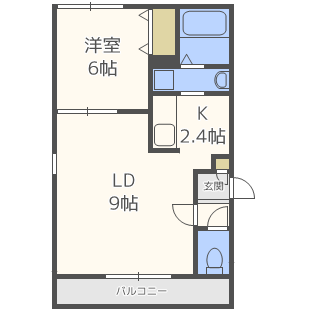 札幌市東区北十条東のマンションの間取り