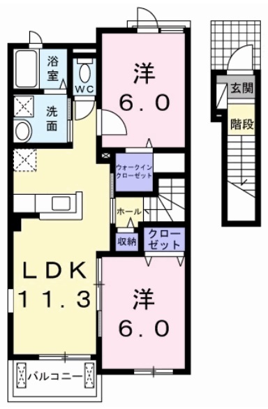 ルシール　名東Ｂの間取り