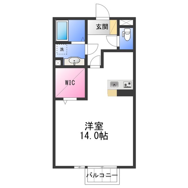 和歌山市布引のアパートの間取り