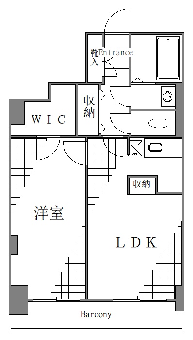 中央区日本橋茅場町のマンションの間取り