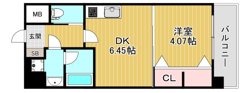 東大阪市足代北のマンションの間取り