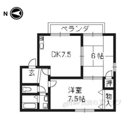 京都市南区久世中久町のアパートの間取り