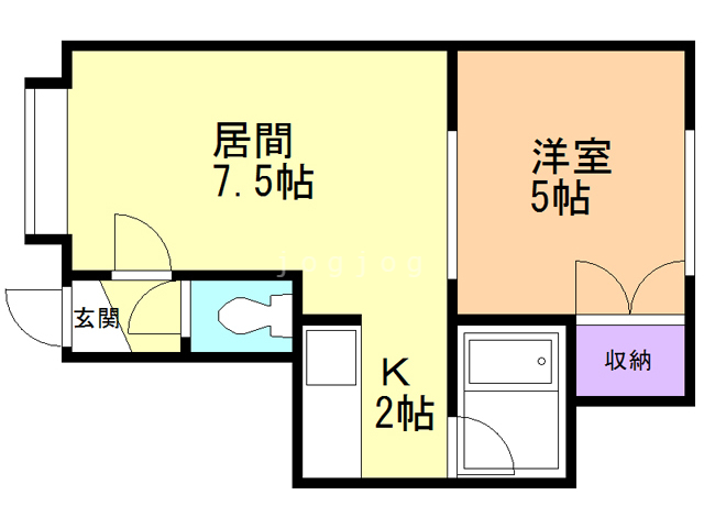 札幌市西区宮の沢三条のアパートの間取り