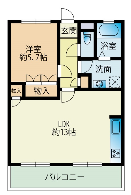 福岡市中央区薬院のマンションの間取り