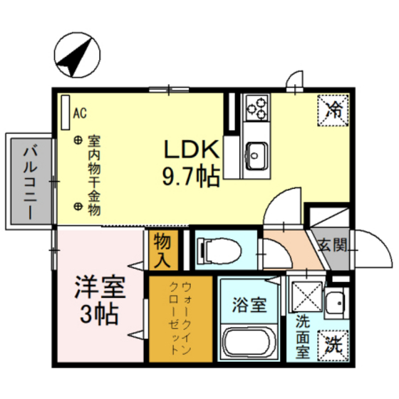 シェレトワレ上冨居　Ｂ棟の間取り