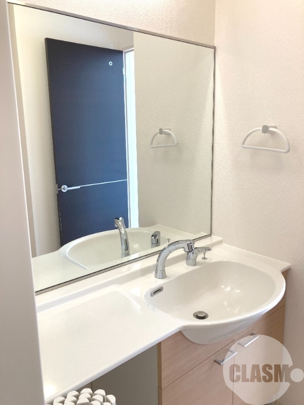 洗面設備　鏡の大きなシャンプードレッサー♪