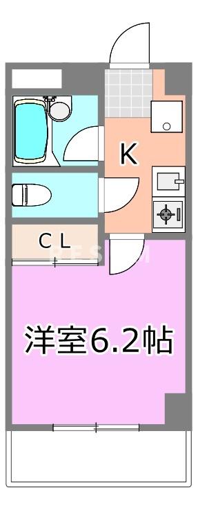 ＪＲ総武線 千葉駅 徒歩3分 3階建 築30年の間取り写真