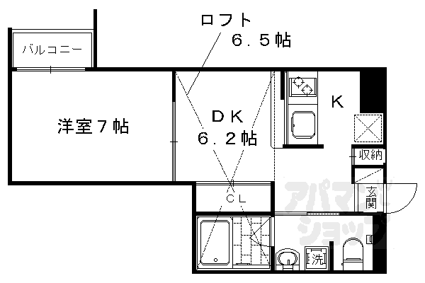 阪急嵐山線 上桂駅 徒歩10分 5階建 築15年の間取り写真