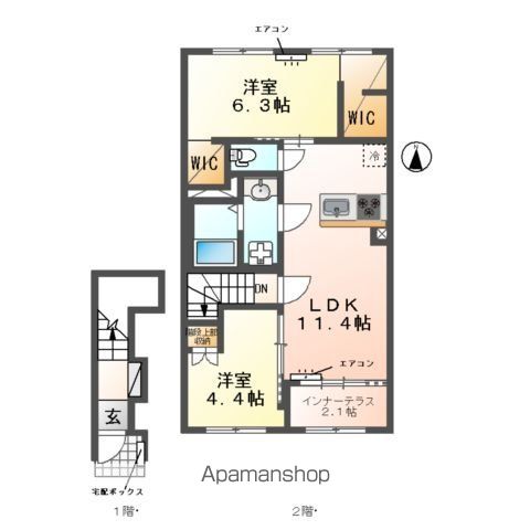 流山市東深井アパートの間取り写真