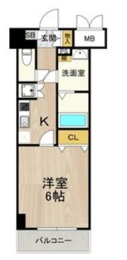 地下鉄御堂筋線 大国町駅 徒歩4分 11階建 築20年の間取り写真