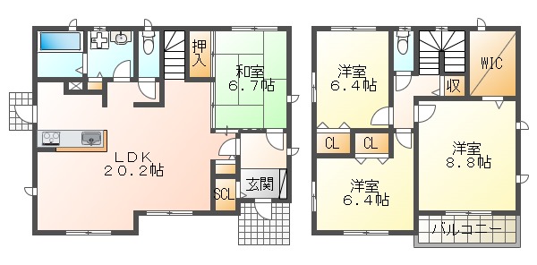 舞多聞西7丁目戸建の間取り写真