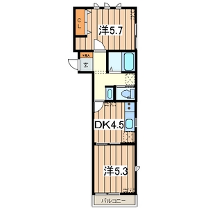 横浜市旭区鶴ケ峰本町のアパートの間取り