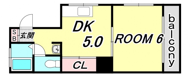 広島市中区南竹屋町のマンションの間取り