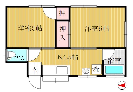 第２中田荘の間取り