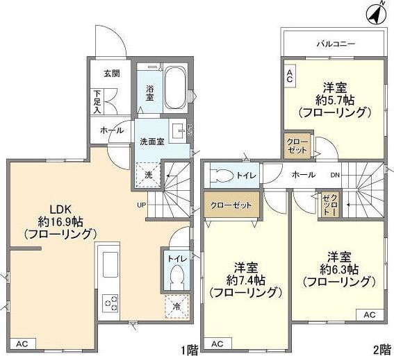 千葉県柏市根戸（一戸建）の賃貸物件の間取り