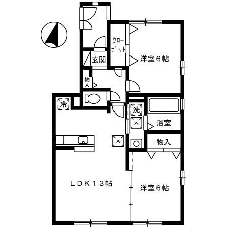 ラフィネはまゆう　B棟の間取り