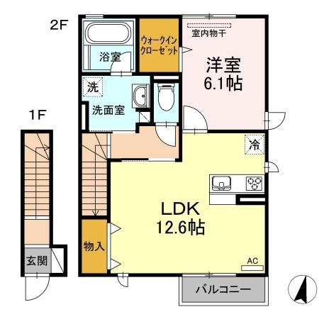 フォンテーヌ南安長2の間取り