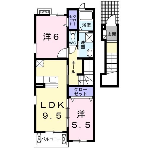 伊勢市御薗町高向のアパートの間取り