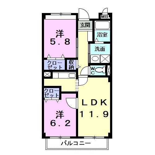 サンリッツ高宮Ａの間取り