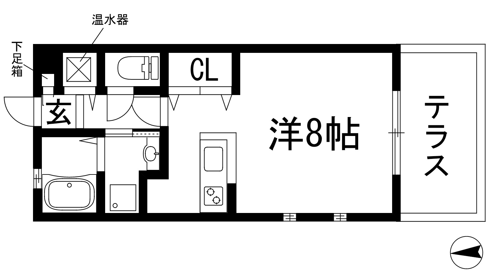 箕面市桜井のアパートの間取り