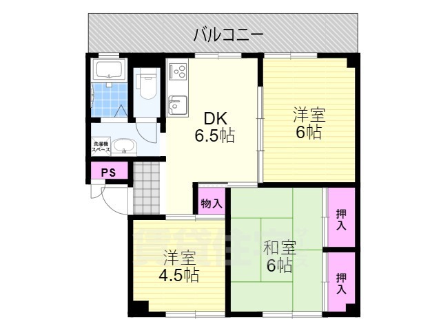 大阪市淀川区新北野のマンションの間取り