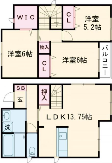 【京都市西京区嵐山風呂ノ橋町のアパートの間取り】