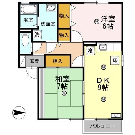 セジュール新横江の間取り