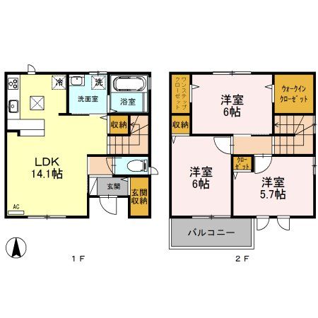 【さいたま市西区西大宮のアパートの間取り】