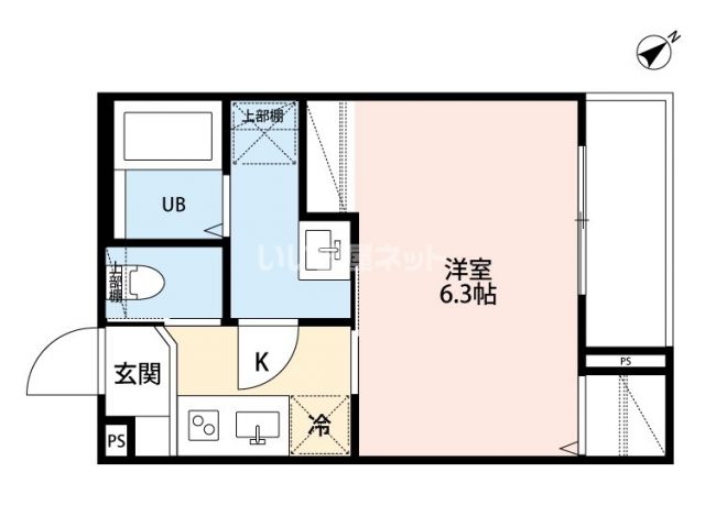 【千葉市稲毛区稲毛のアパートの間取り】