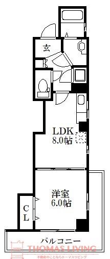 福岡市東区箱崎のマンションの間取り