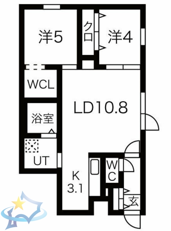 【札幌市豊平区月寒東一条のマンションの間取り】