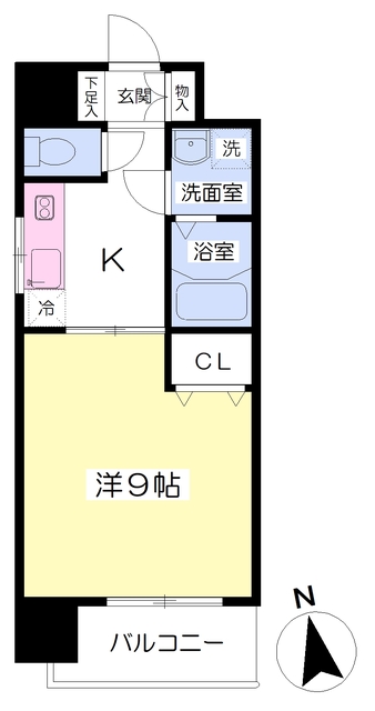 松山市山越のマンションの間取り