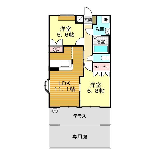 下関市吉見本町のアパートの間取り