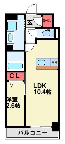 【福岡市博多区博多駅南のマンションの間取り】