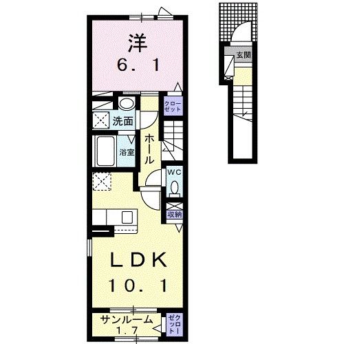 敦賀市櫛川のアパートの間取り