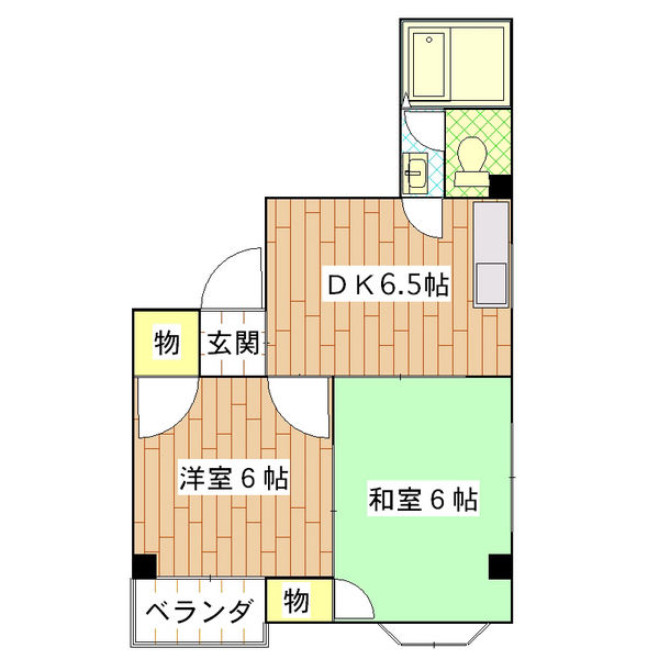 大阪市生野区中川東のマンションの間取り