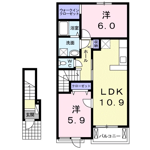 湖南市三雲のアパートの間取り