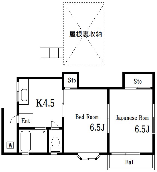 江戸川区江戸川のアパートの間取り