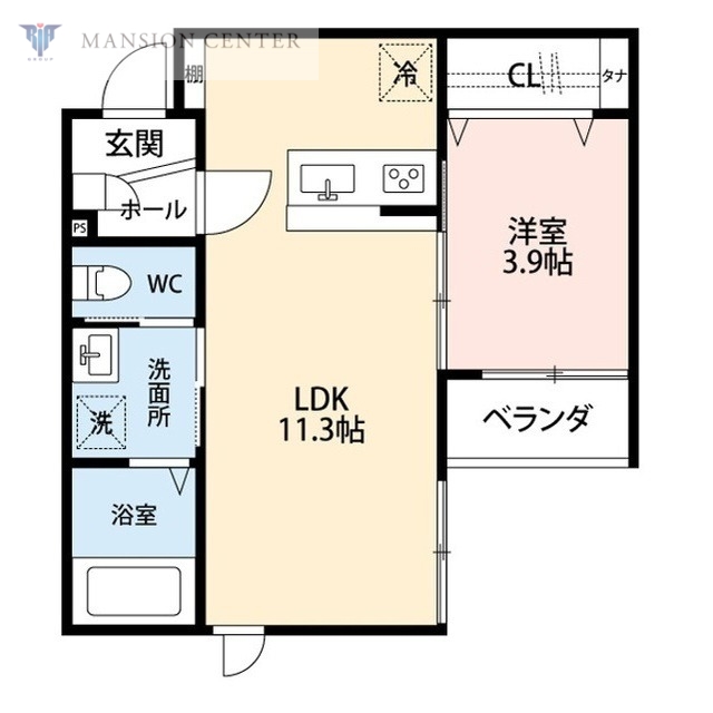 新潟市東区紫竹のアパートの間取り