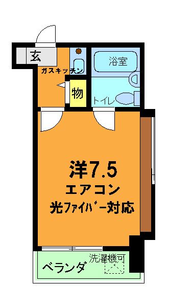 京都市右京区西京極西大丸町のマンションの間取り