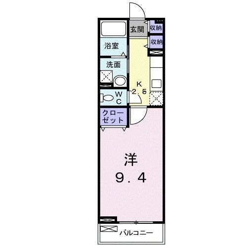 福津市日蒔野のアパートの間取り