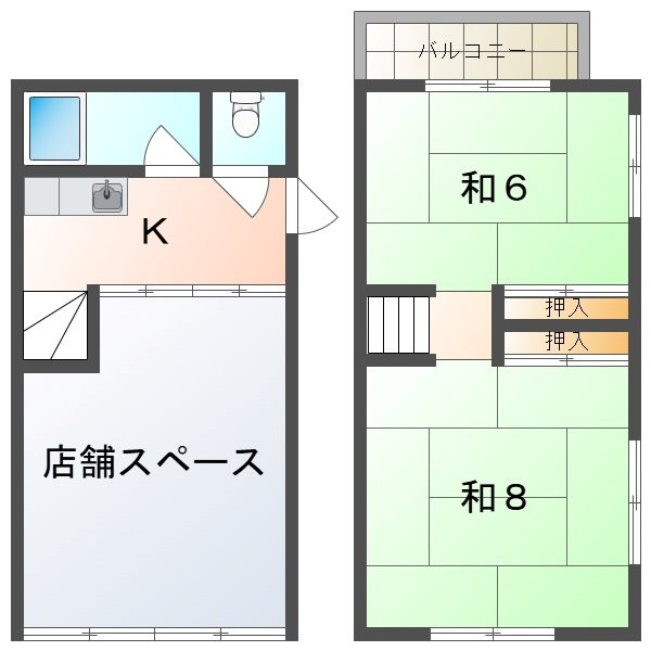 滝井元町2丁目店舗付き住宅の間取り