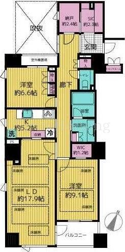 千代田区二番町のマンションの間取り