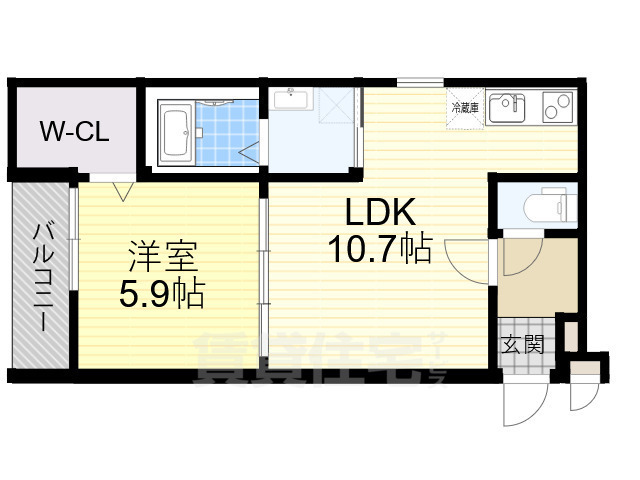 堺市北区百舌鳥本町のアパートの間取り