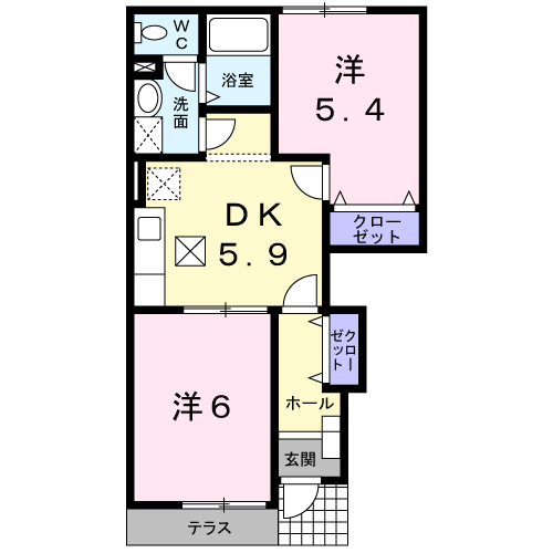 シャルマンヴィルＢの間取り