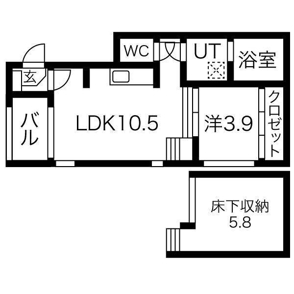 名古屋市天白区野並のアパートの間取り